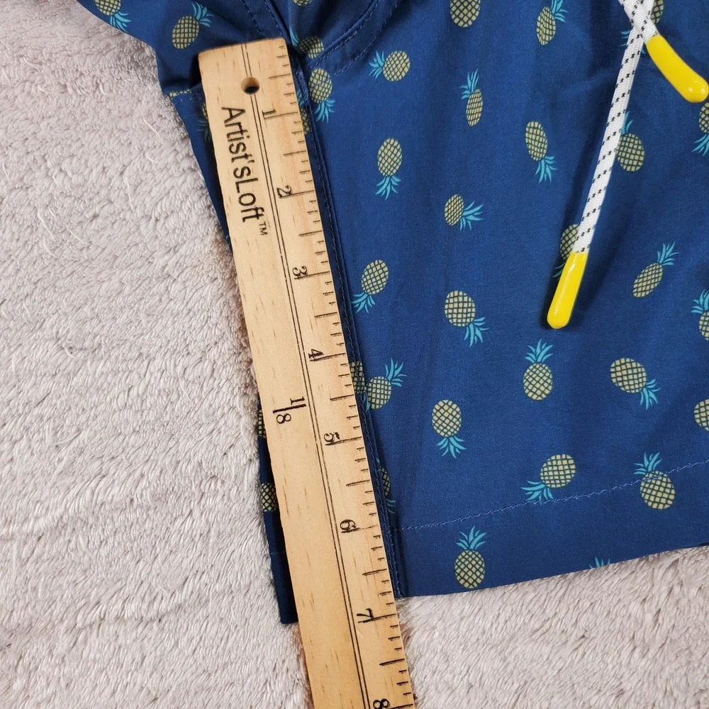 Bonobos Mens Pineapple Print Swim Trunks Dark Blue 7 Inch Inseam XL BOE26110CO